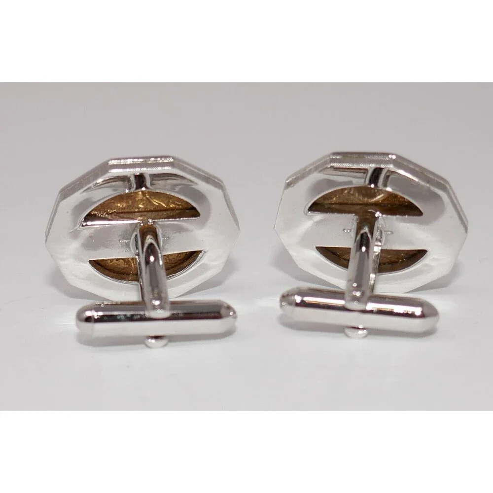 Swank 1905 1906 Indian Head Penny Coin Cufflinks